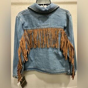 Yellowstone Fringe Jean Jacket Size Medium
